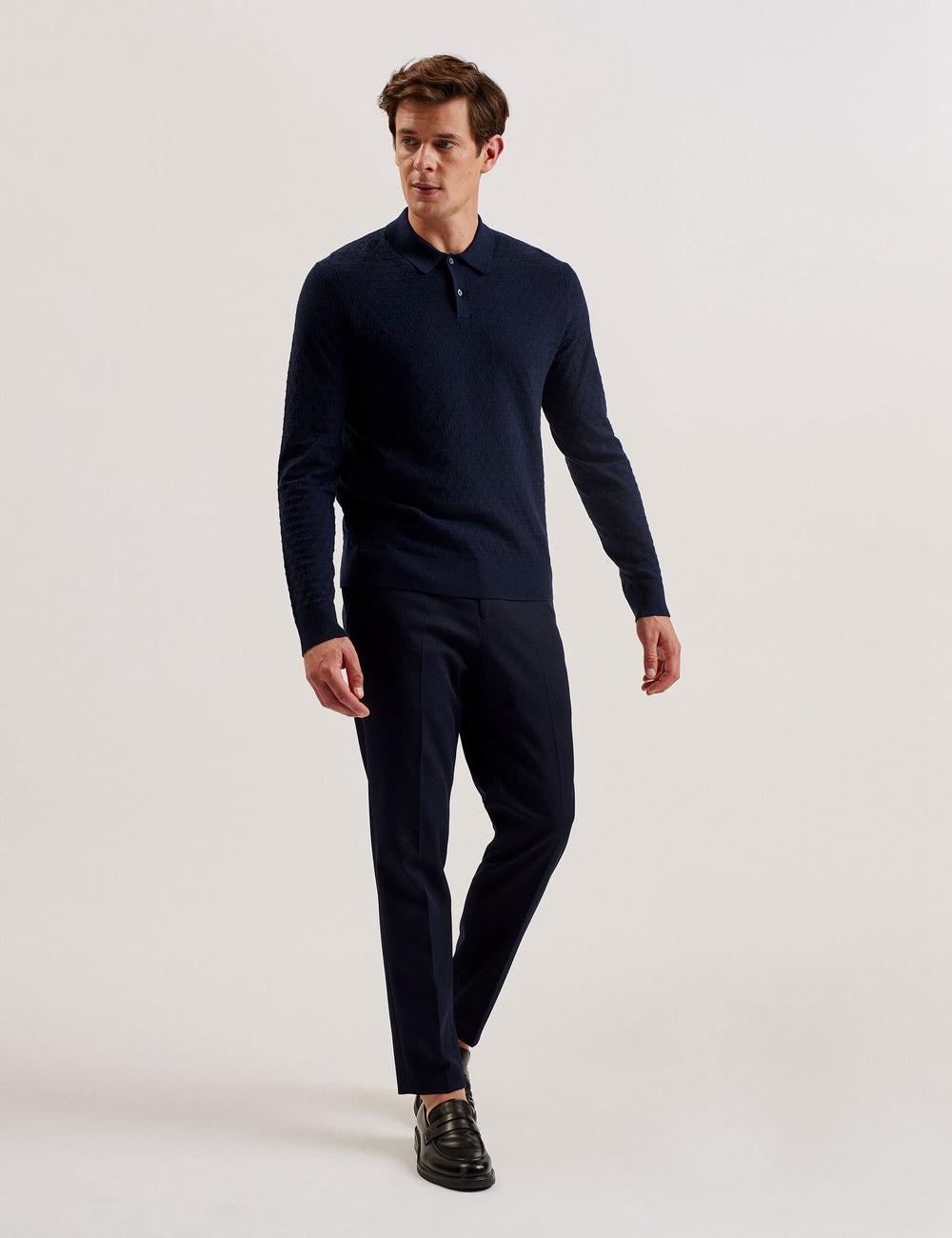 Navy Ted Baker MORAR - T Knit Long Sleeve Top Men Jumpers | Canada  VWC-167938