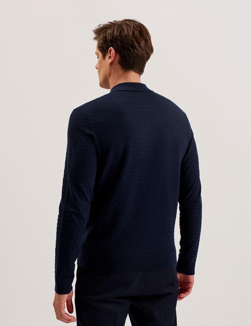 Navy Ted Baker MORAR - T Knit Long Sleeve Top Men Jumpers | Canada  VWC-167938