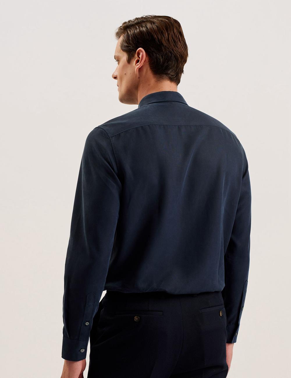 Navy Ted Baker NESSMEN - Embroidered Detail Relaxed Fit Men Casual Shirts | Canada  XGP-180345