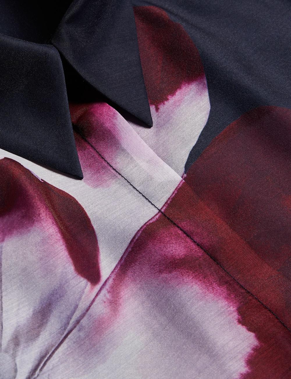 Navy Ted Baker ORRIN - Floral Sheer Organza Oversized Women Casual Shirts | Canada  OAC-510832