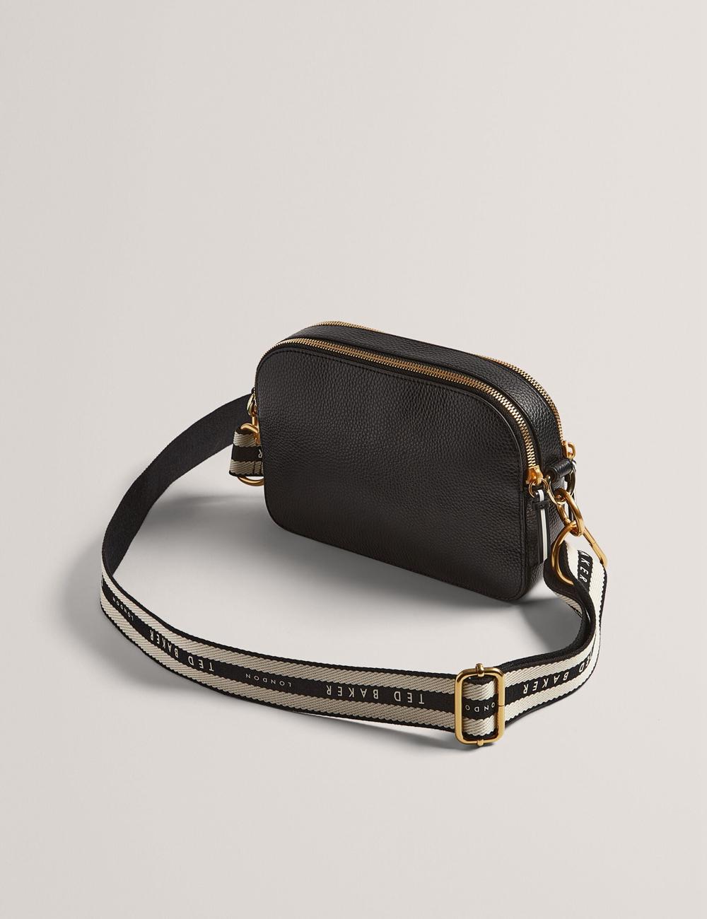 Navy Ted Baker RIVEA - Woven Panel Faux Leather Camera Women Camera Bag | Canada  FKC-621495