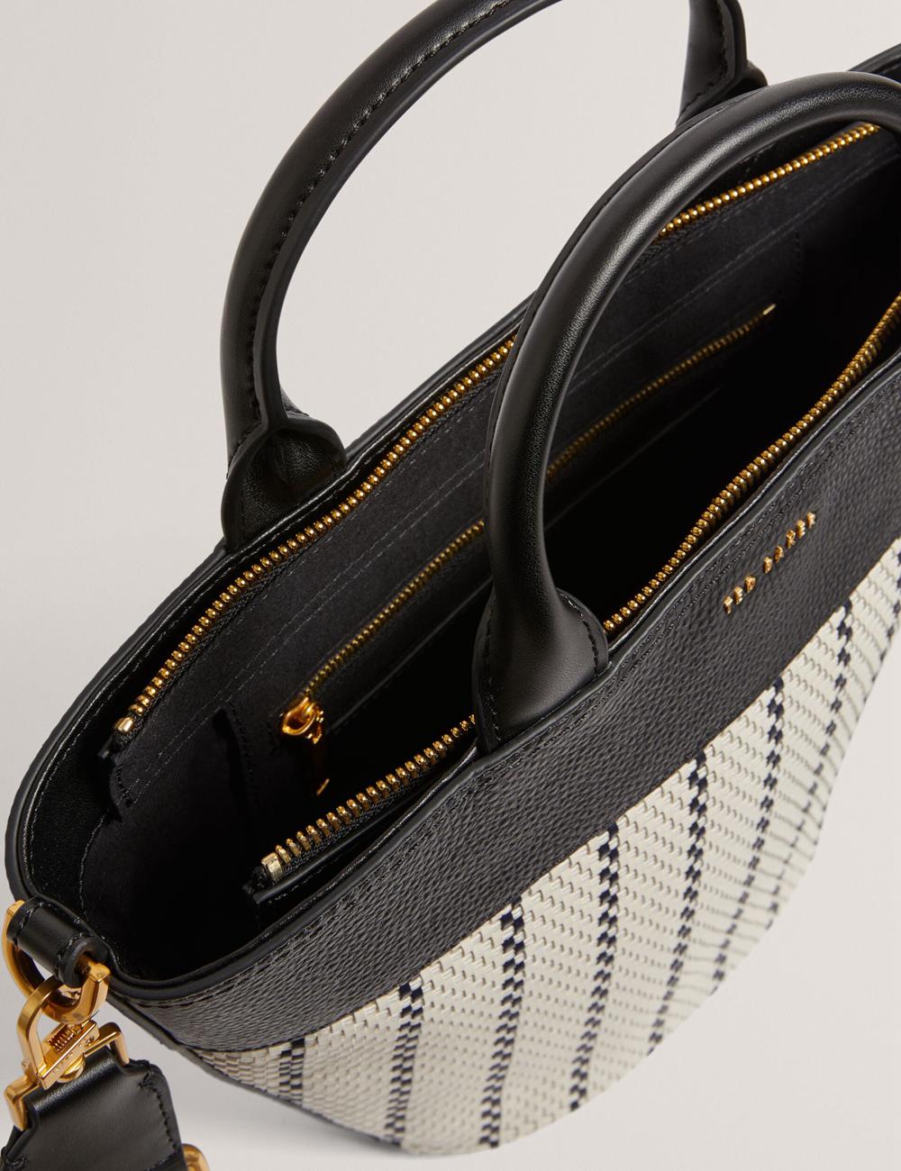 Navy Ted Baker RIVERI - Woven Leather Trim Bucket With Webbing Strap Women Tote Bags | Canada  QJR-917502