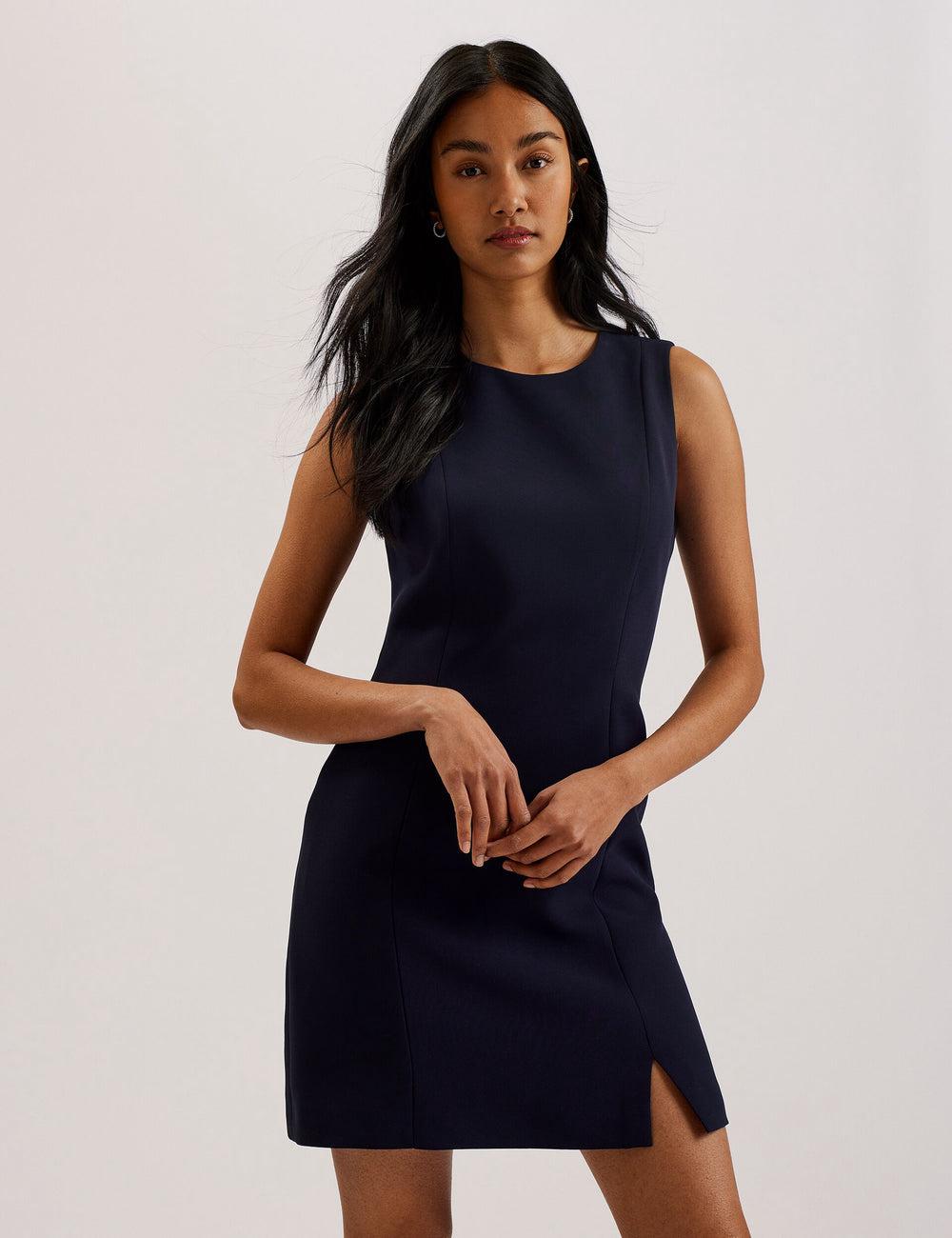 Navy Ted Baker SORRAL - Sleeveless Tailored With Side Split Women Mini Dresses | Canada  JCN-537168