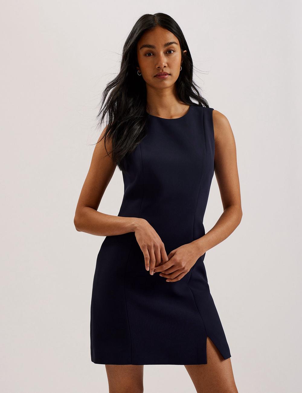 Navy Ted Baker SORRAL - Sleeveless Tailored With Side Split Women Mini Dresses | Canada  JCN-537168