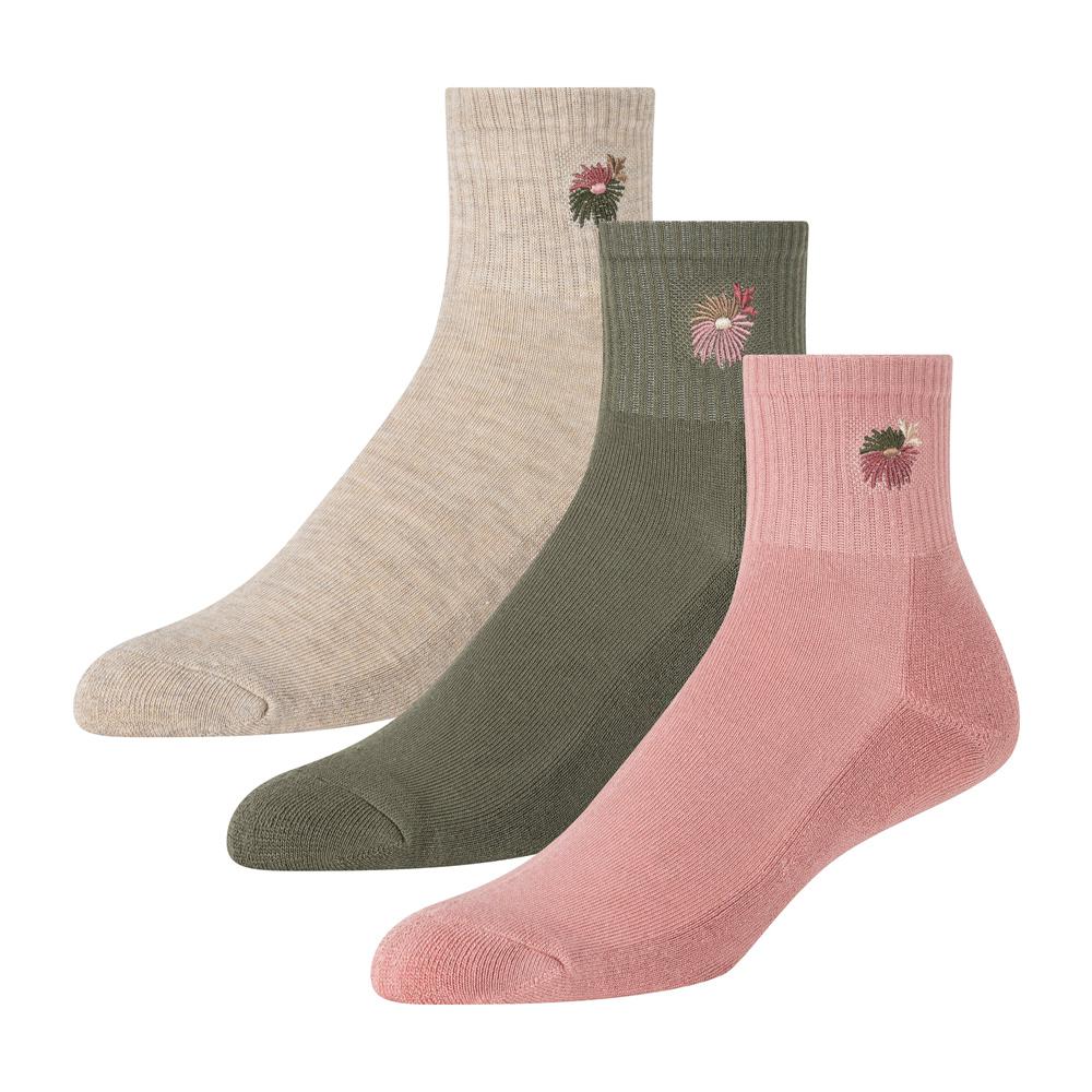 Pink Ted Baker 3 Pack Cushioned Sole High Ankle Crew Women Socks | Canada  EUH-538294