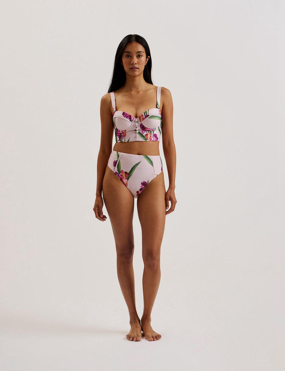 Pink Ted Baker AVELEA - Floral Print High Waisted Women Bikini Bottoms | Canada  KME-012795