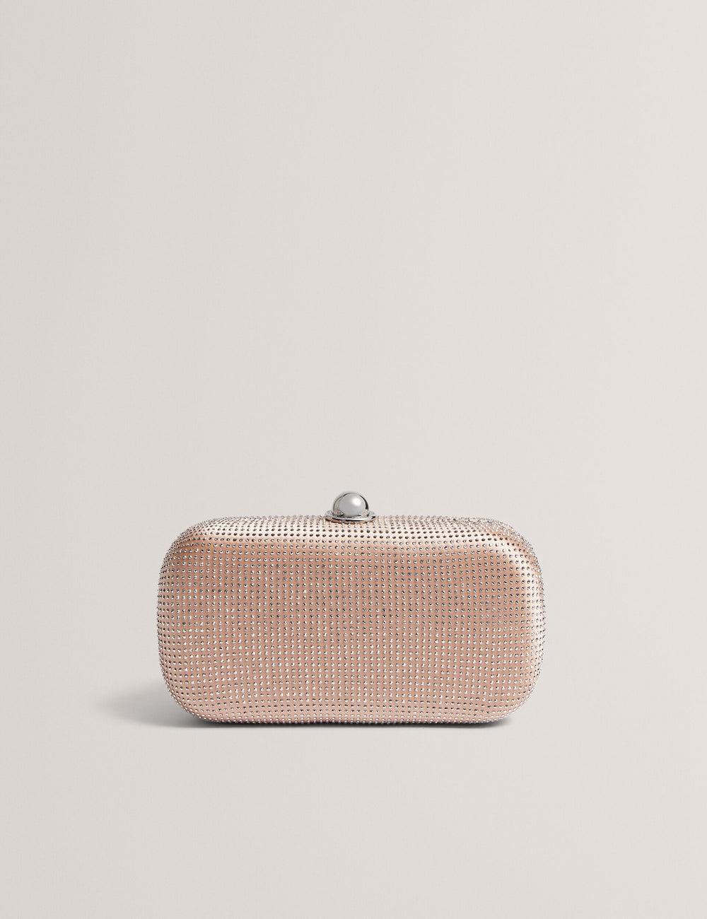 Pink Ted Baker CRYZELA - Crystal Embellished Satin Hard Women Clutch Bag | Canada  YHA-157604
