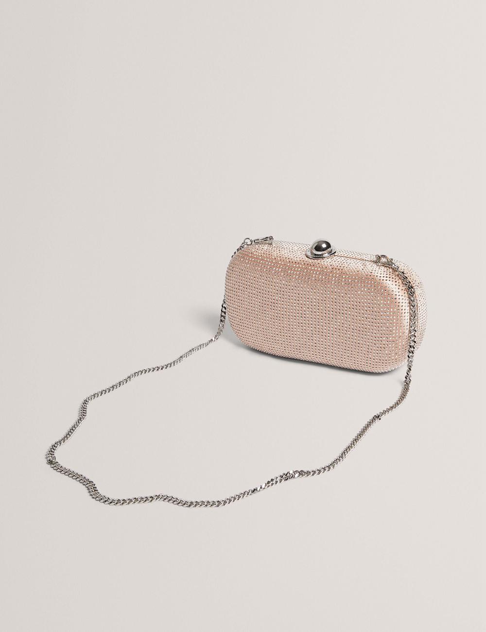 Pink Ted Baker CRYZELA - Crystal Embellished Satin Hard Women Clutch Bag | Canada  YHA-157604