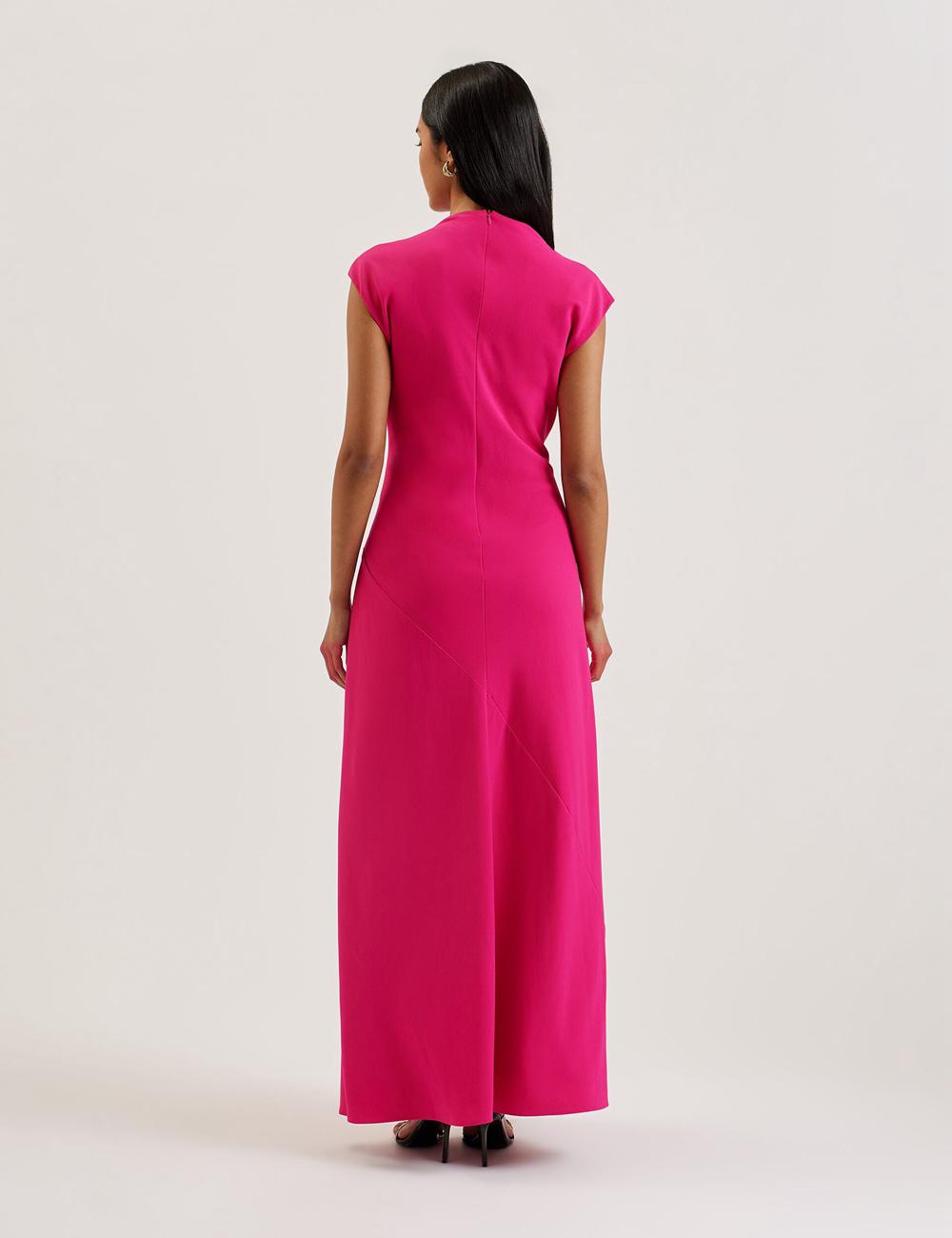 Pink Ted Baker EREAS - Drape Neckline Cap Sleeve Women Maxi Dresses | Canada  YGD-869123
