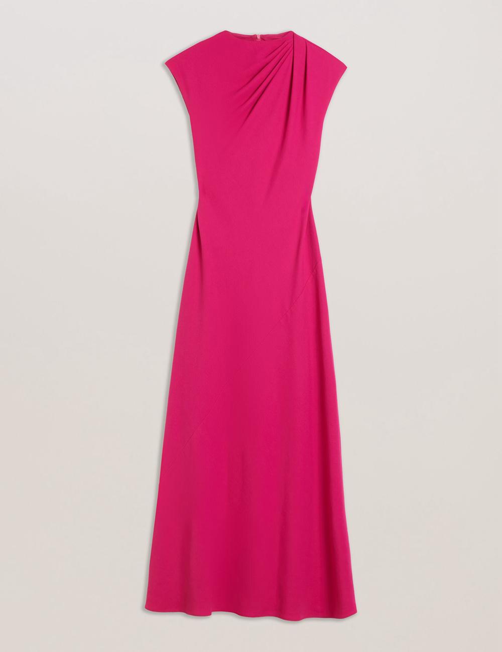 Pink Ted Baker EREAS - Drape Neckline Cap Sleeve Women Maxi Dresses | Canada  YGD-869123