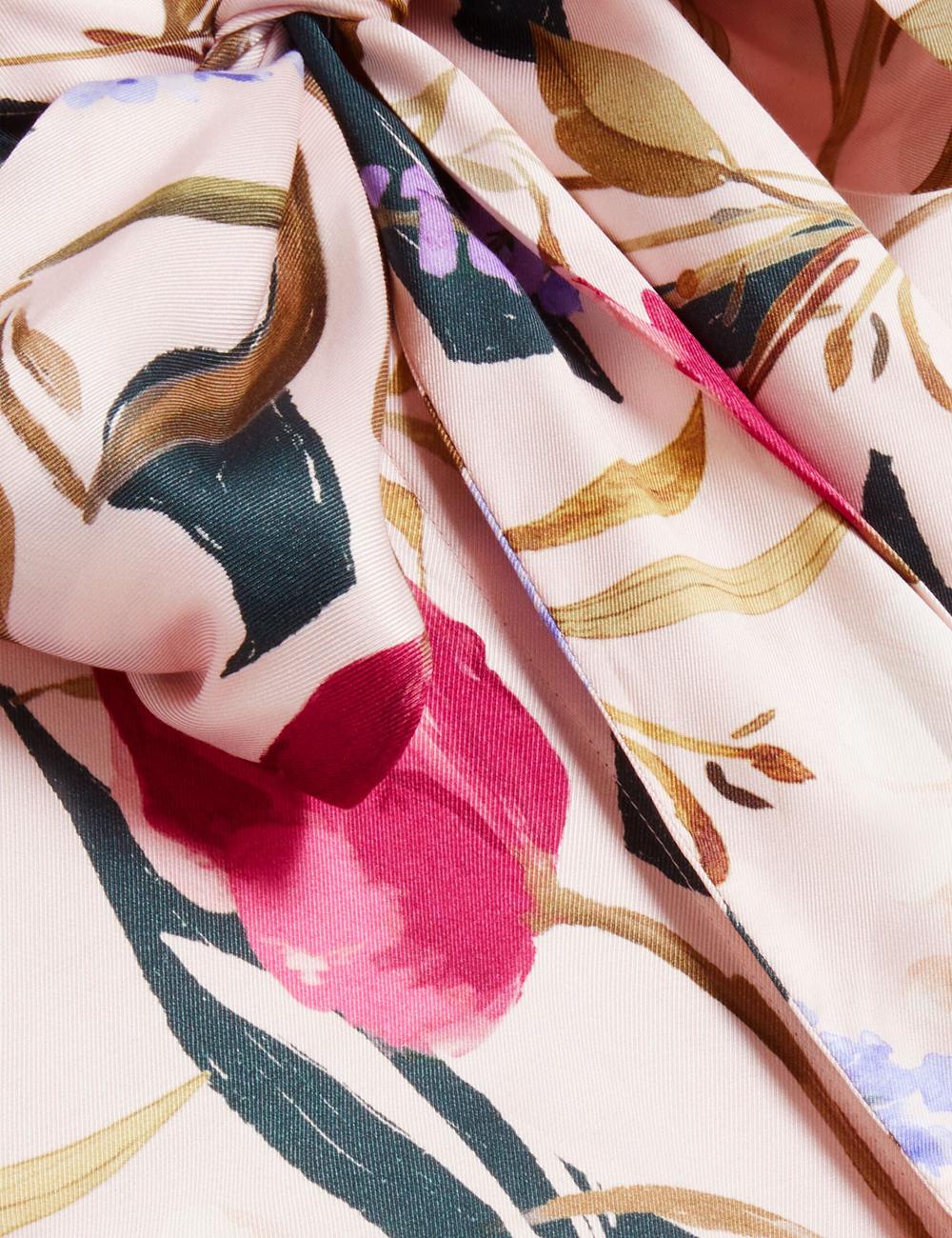 Pink Ted Baker LEEYAA - Floral Print Neck Longline Women Blouses | Canada  HGD-915067