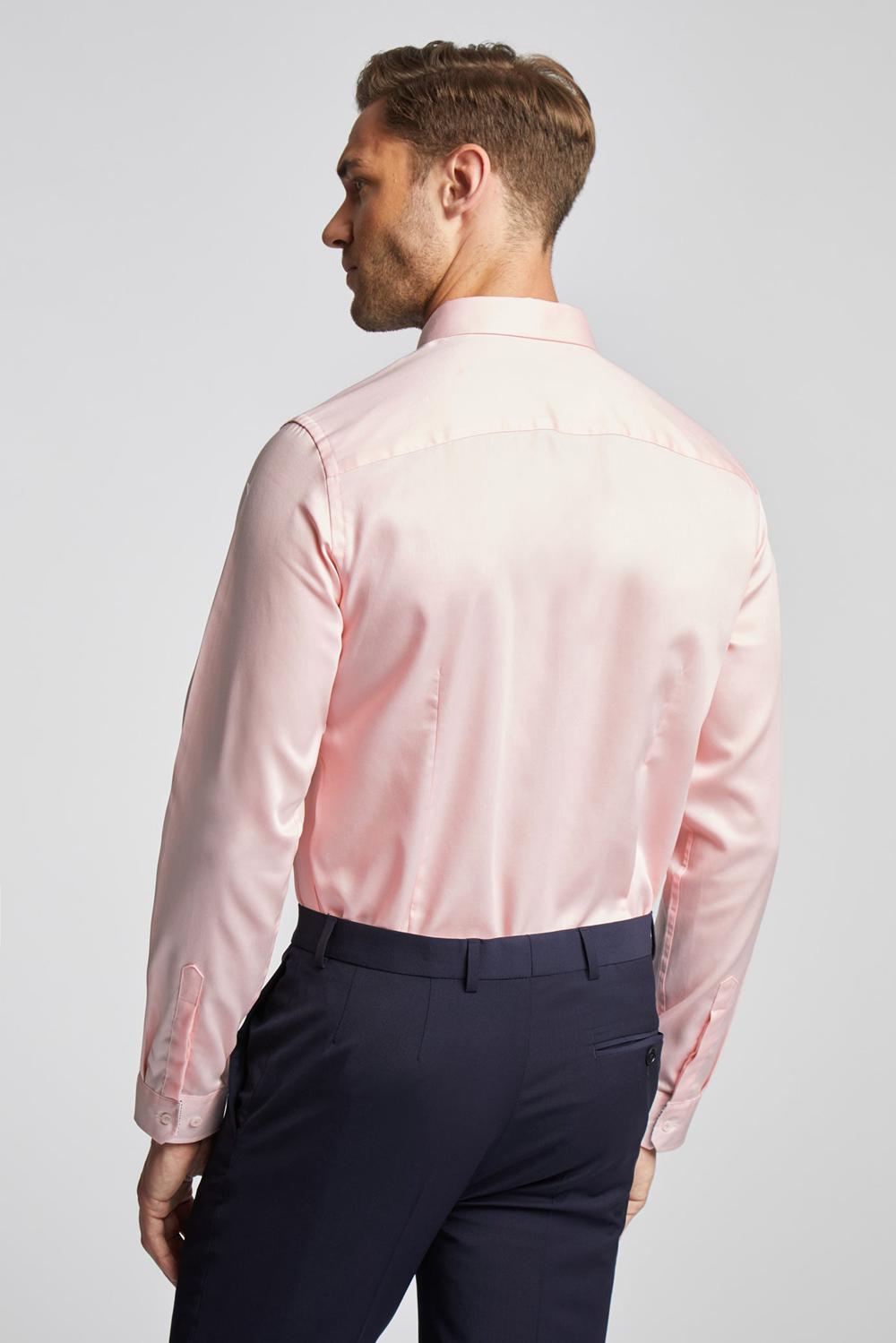 Pink Ted Baker MAELOR - Slim Fit Sateen Cotton Men Formal Shirts | Canada  ZKI-064159