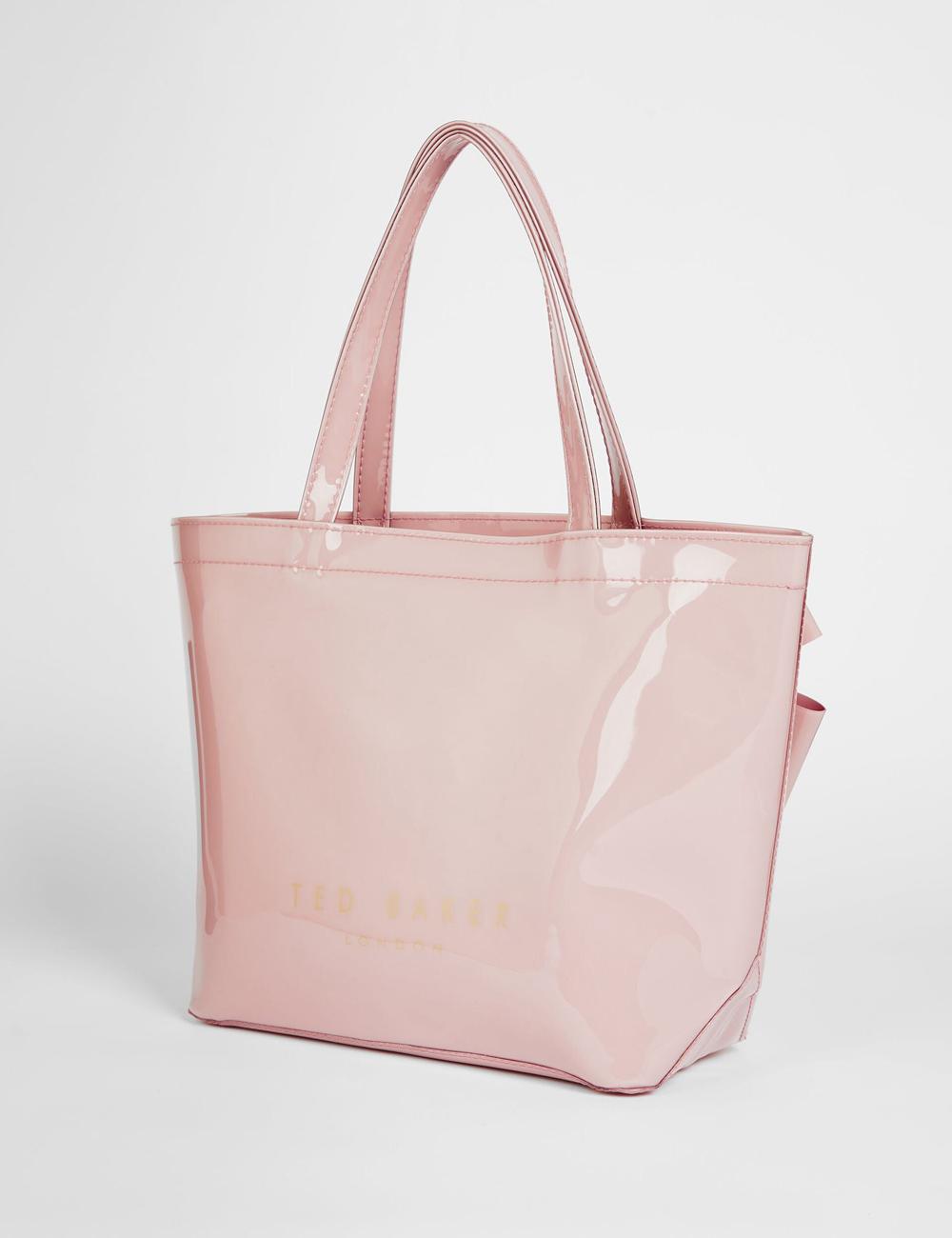Pink Ted Baker NIKICON - Small Knot Bow Vinyl Icon Women Tote Bags | Canada  TCU-236047