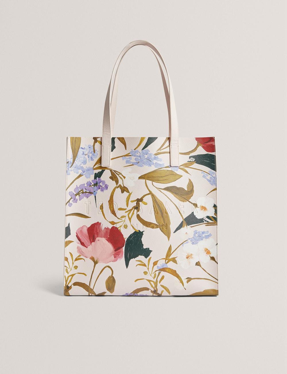Pink Ted Baker PALAMAA - Floral Print PU Leather Large Women Tote Bags | Canada  LFV-428179