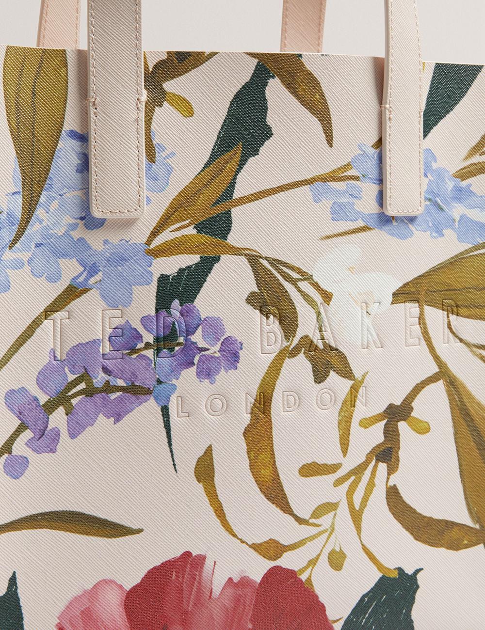 Pink Ted Baker PHYLISA - Floral Print PU Leather Small Women Tote Bags | Canada  PYE-681029
