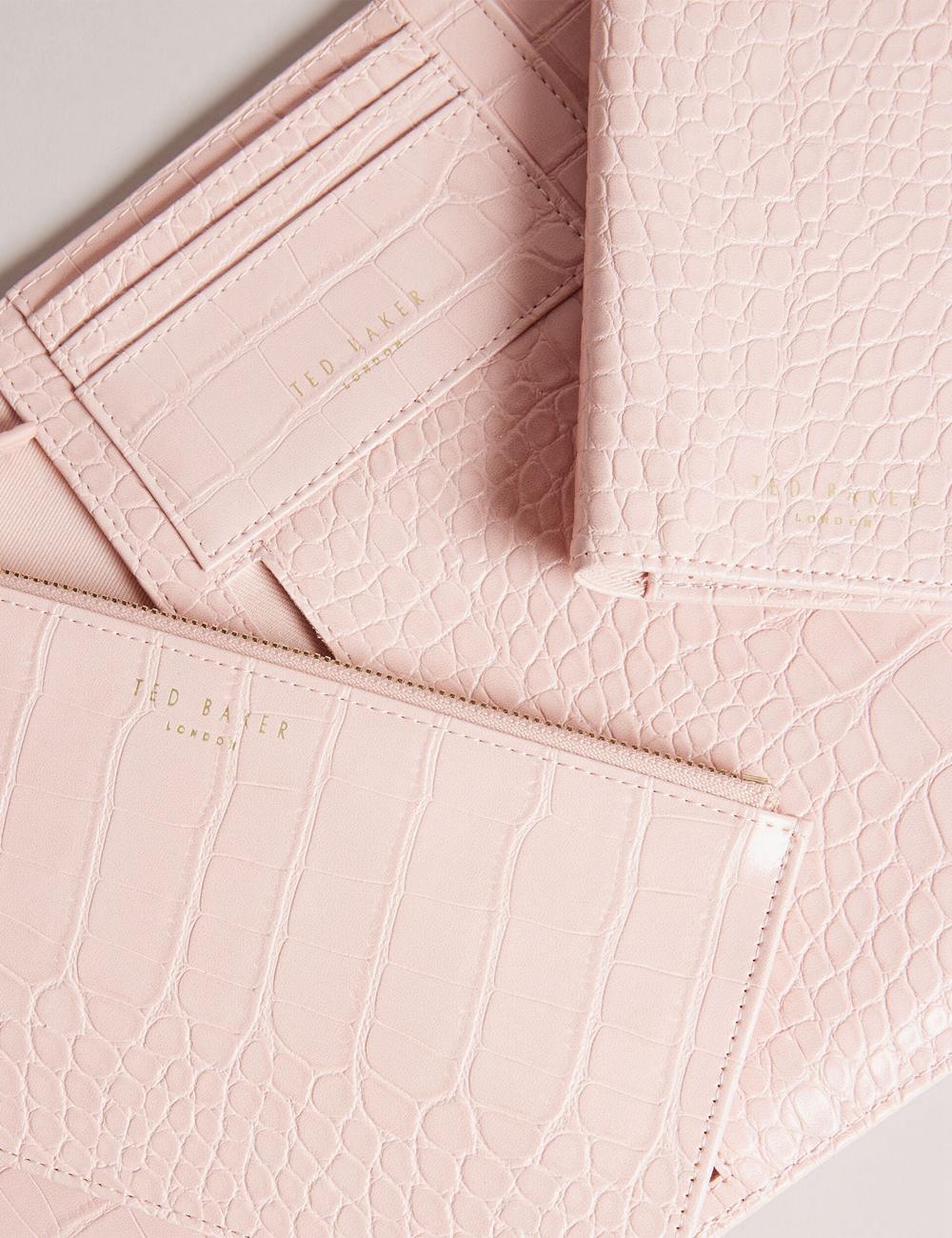 Pink Ted Baker TRAVELZ - Croc Faux Leather Travel Organiser Women Wallets | Canada  TKS-631245