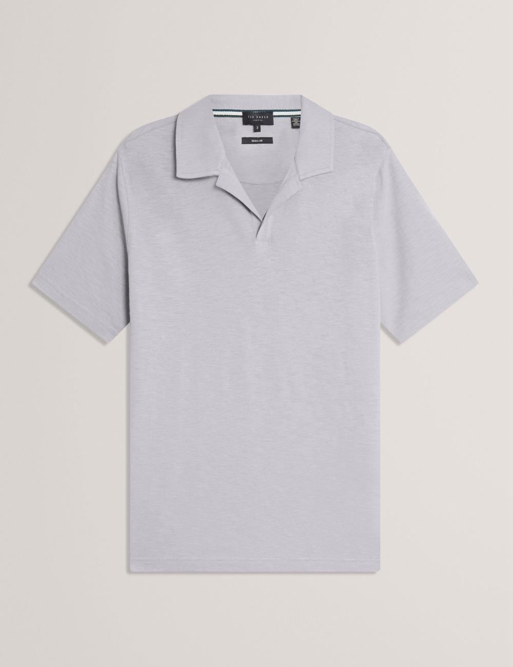 Purple Ted Baker ANITO - Cotton Linen Open Neck Men Polos Shirts | Canada  DPY-421867