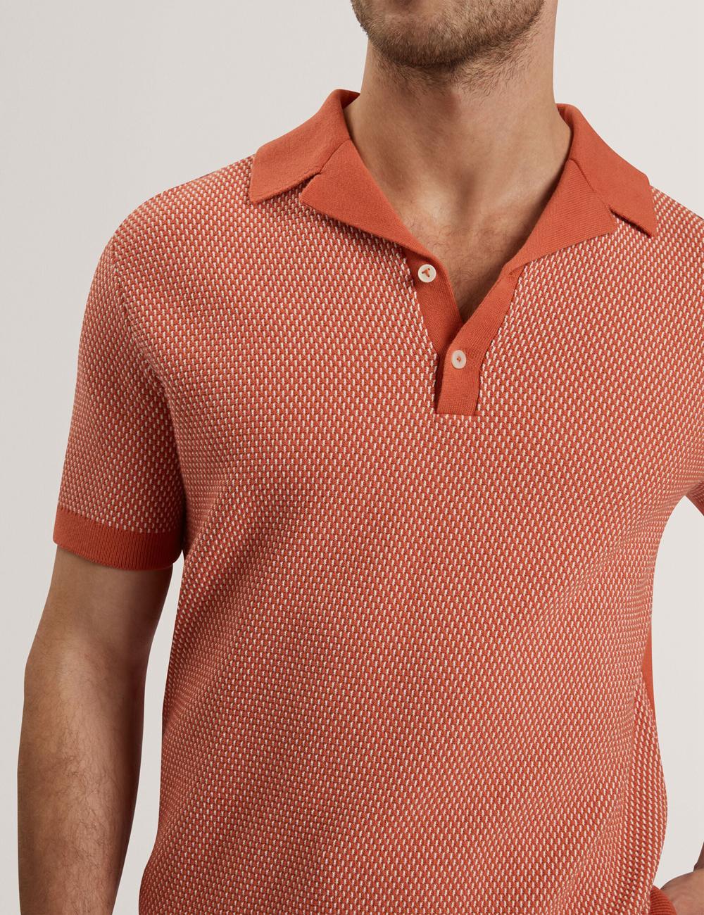Red Ted Baker GREGRY - Short Sleeve Small Stitch Knitted Men Polos Shirts | Canada  LVA-492068