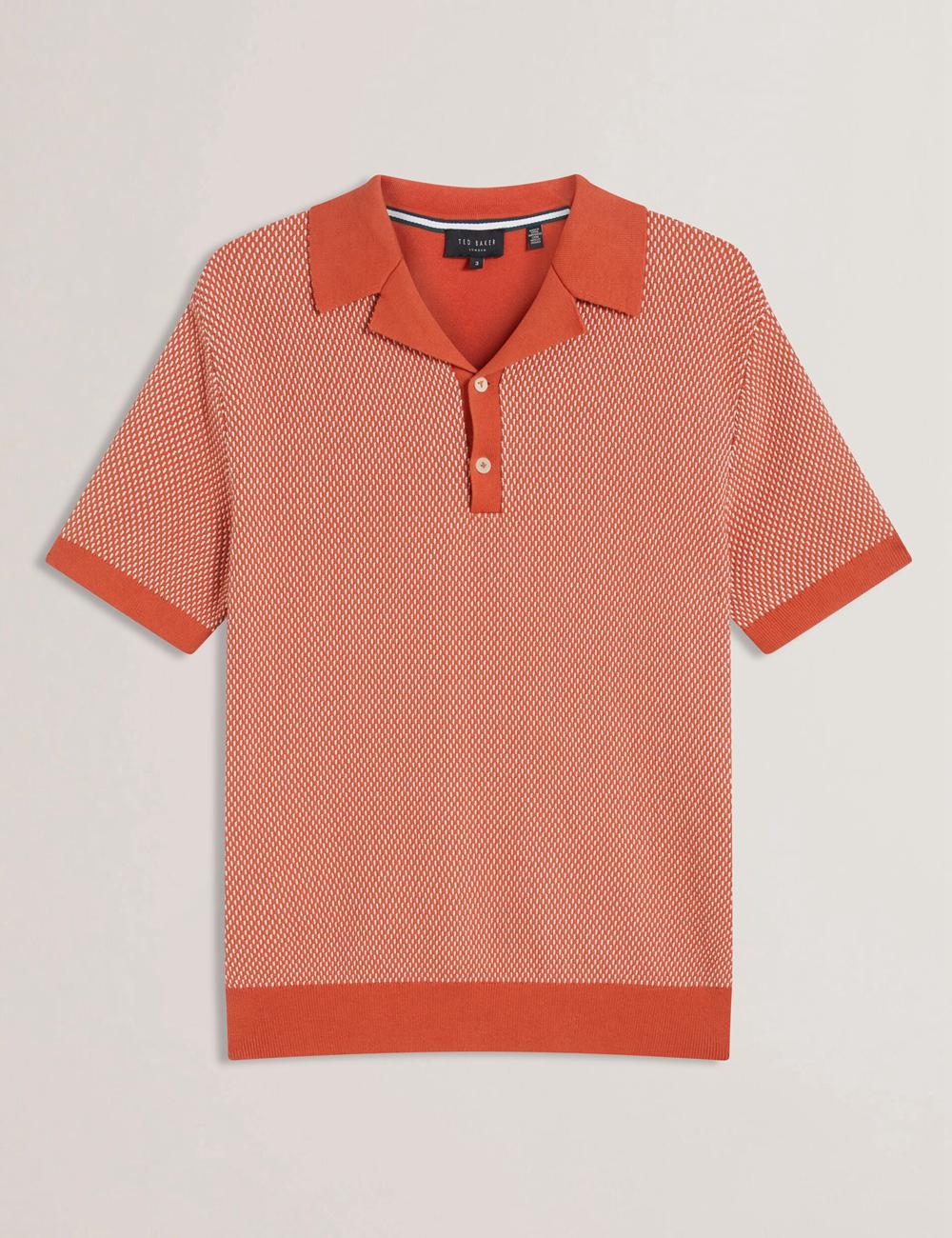 Red Ted Baker GREGRY - Short Sleeve Small Stitch Knitted Men Polos Shirts | Canada  LVA-492068