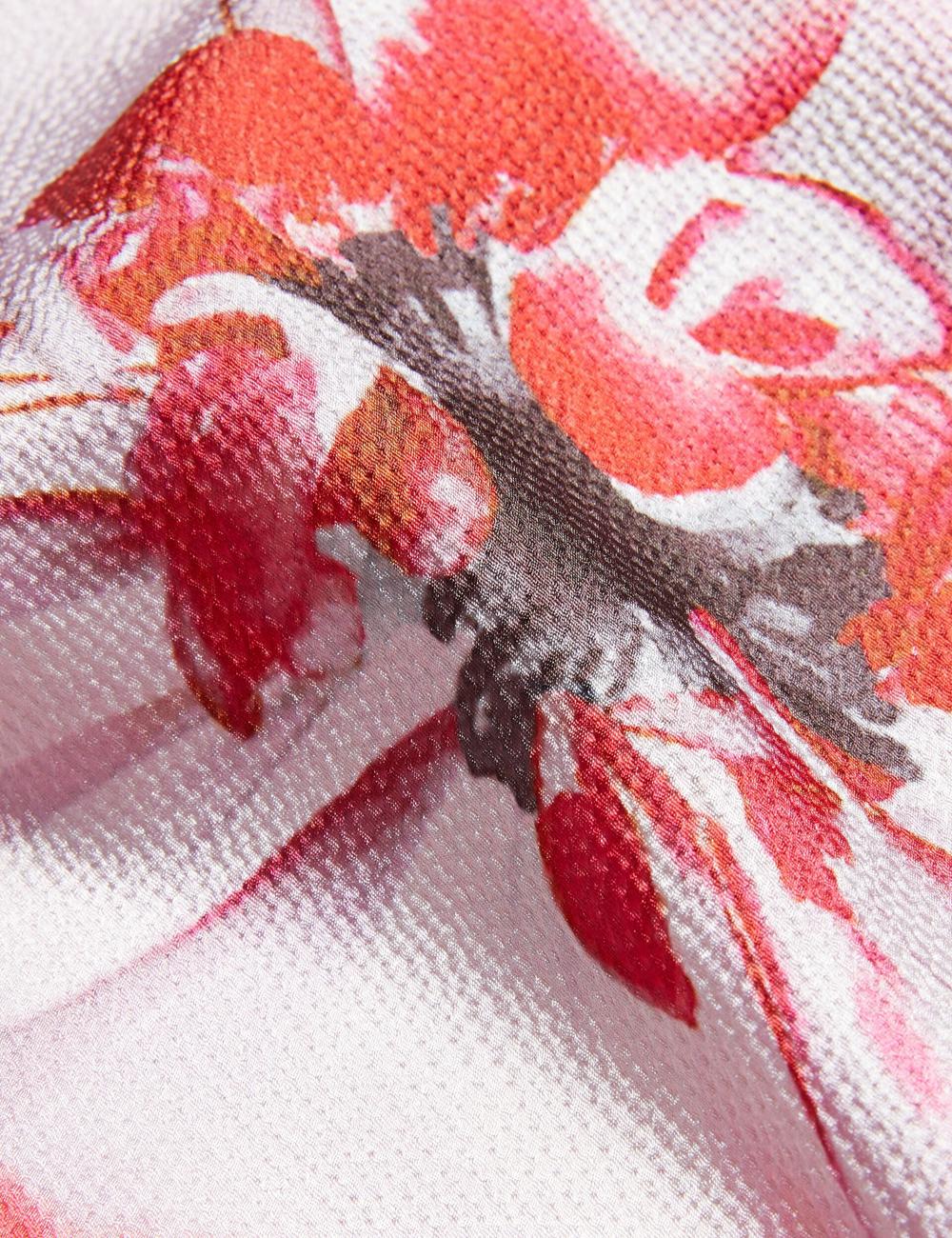 Red Ted Baker KOHANA - Floral Satin High Neck Sleeveless Top Women Blouses | Canada  MUD-401365