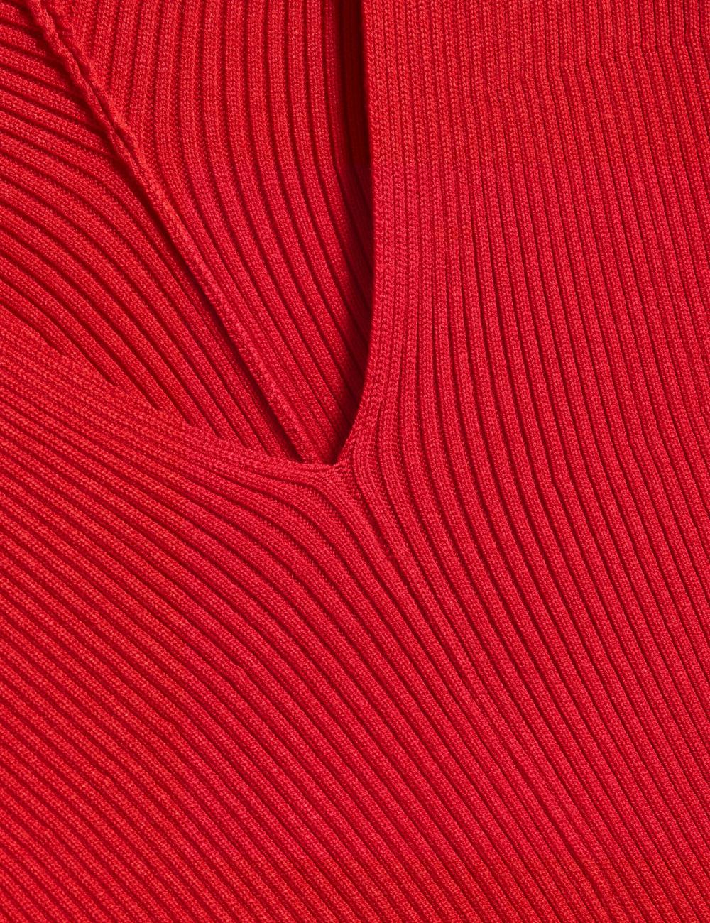 Red Ted Baker PRICILA - Shaped Sleeve Knitted Bodycon Women Midi Dresses | Canada  PMY-052941
