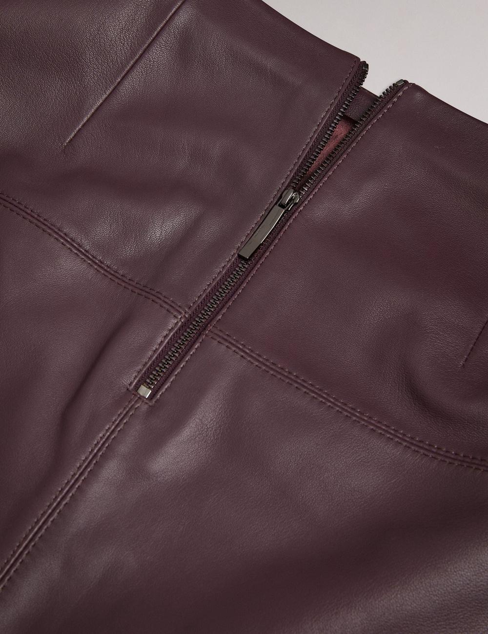 Red Ted Baker VALIAT - A-Line Leather Women Mini Skirts | Canada  DVM-603947