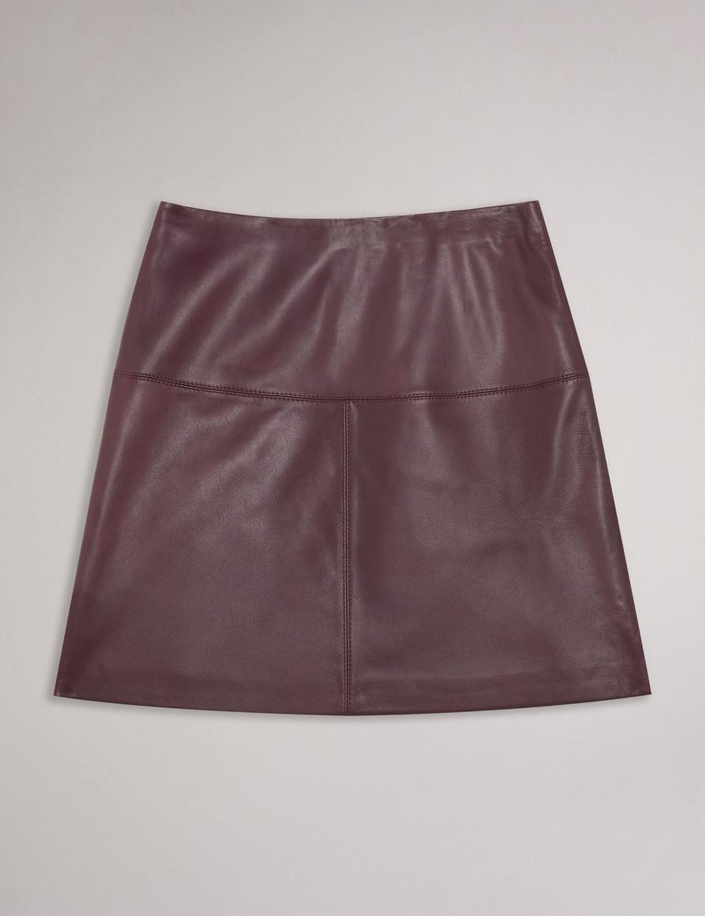 Red Ted Baker VALIAT - A-Line Leather Women Mini Skirts | Canada  DVM-603947