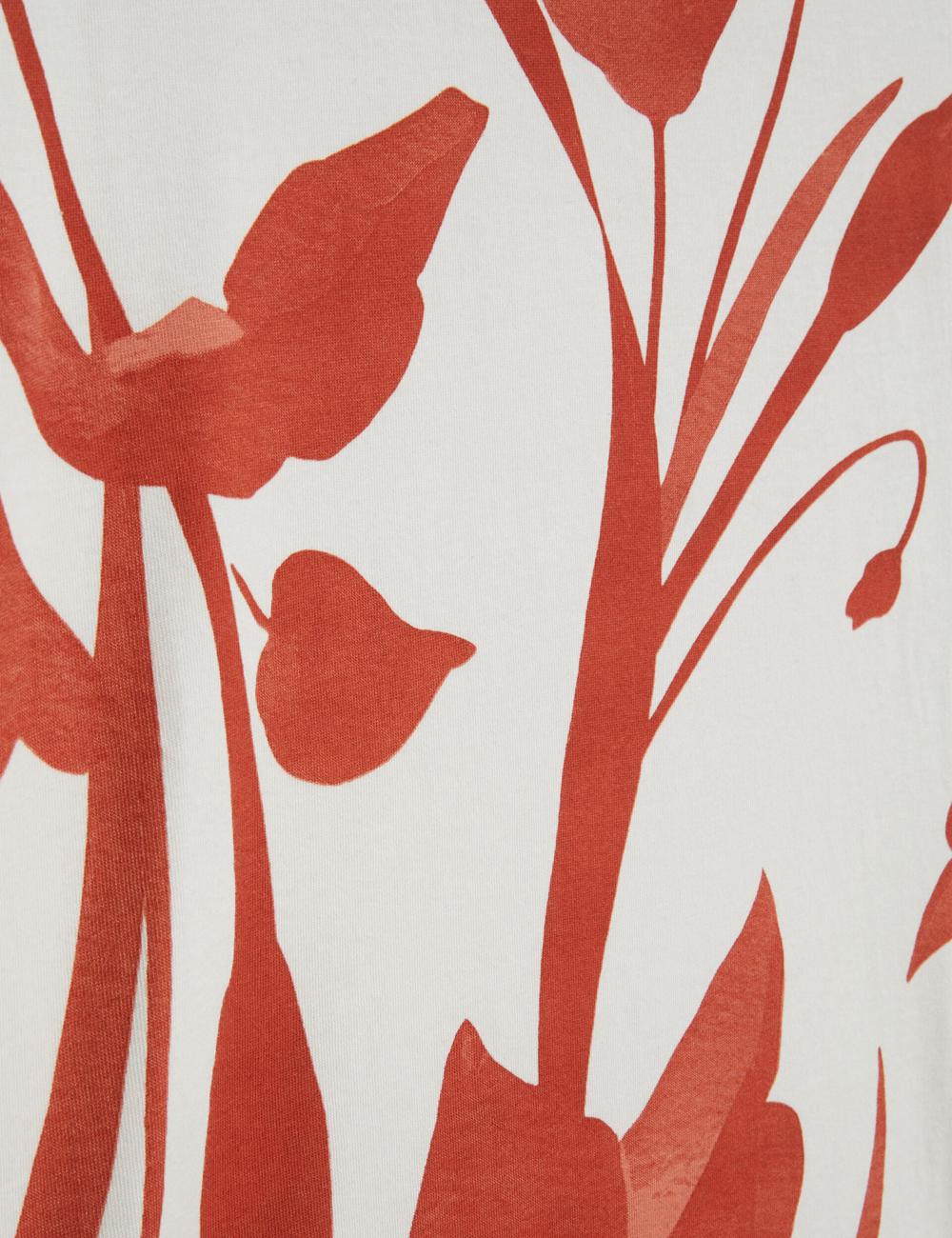 Red Ted Baker YIANNOS - Floral Print Heavyweight Cotton Men T-Shirts | Canada  TXY-087126