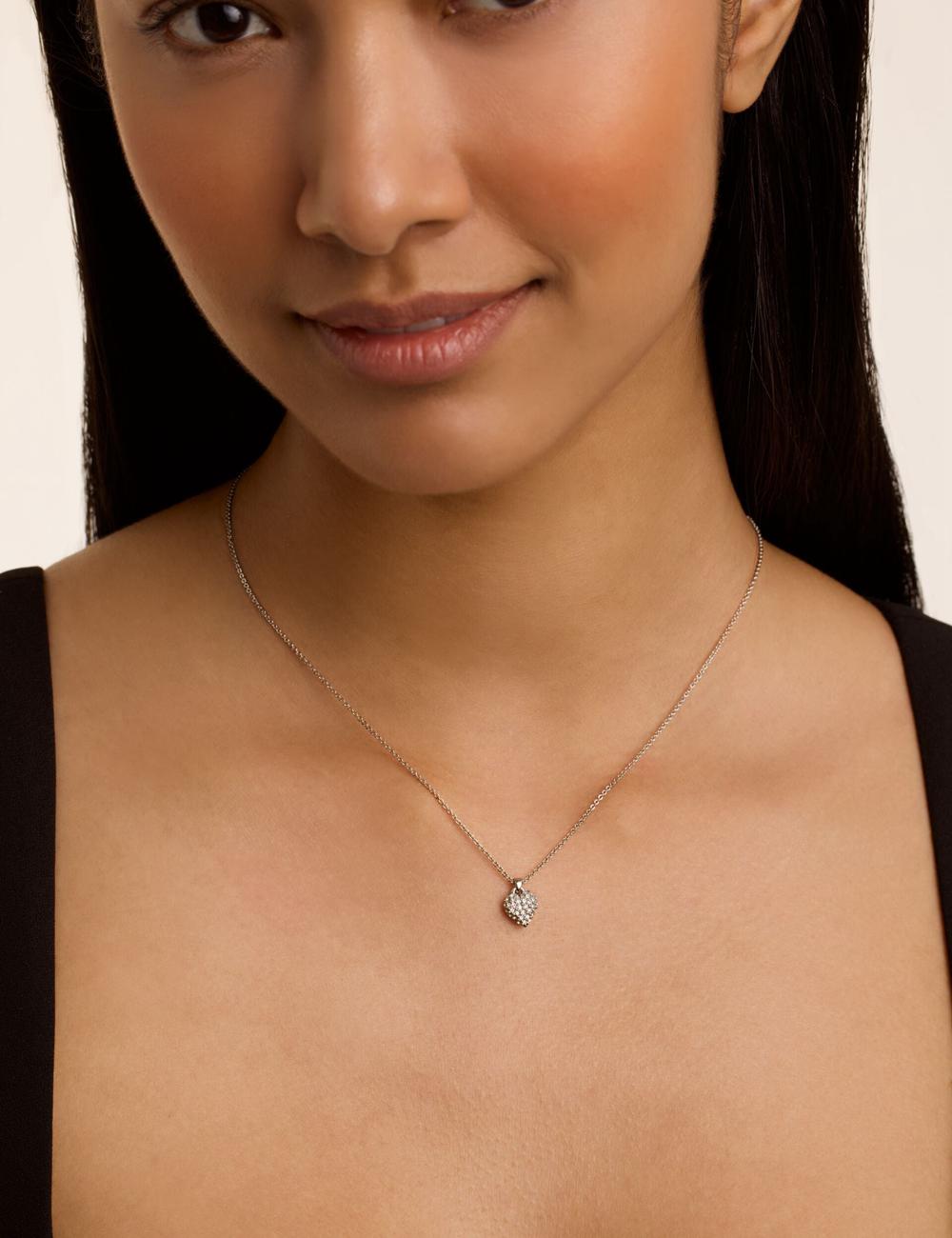 Silver Ted Baker ADORINA - Mini Crystal Heart Pendant Women Necklaces | Canada  PUM-284359
