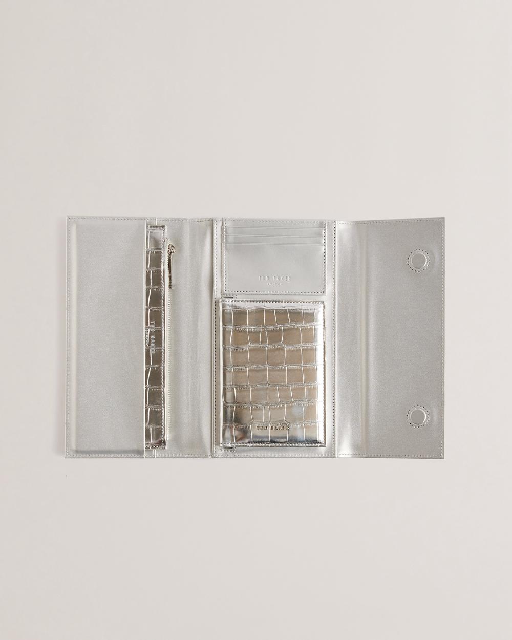 Silver Ted Baker ALETHAI - Croc Effect Travel Organiser Women Wallets | Canada  ZKM-951734