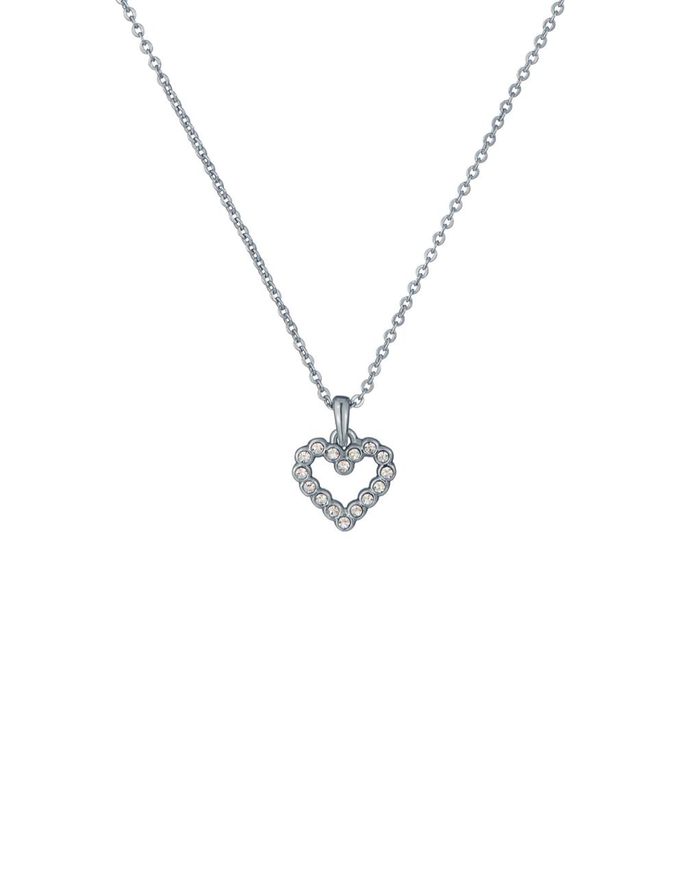 Silver Ted Baker AMORE - Crystal Open Heart Pendant Women Necklaces | Canada  NUT-673259