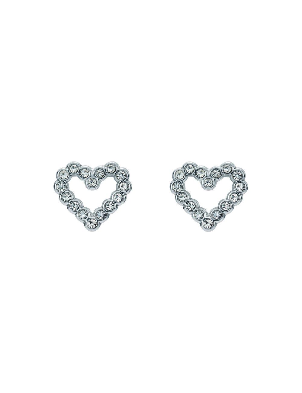 Silver Ted Baker AMORINA - Crystal Open Heart Stud Women Earrings | Canada  OXD-803245