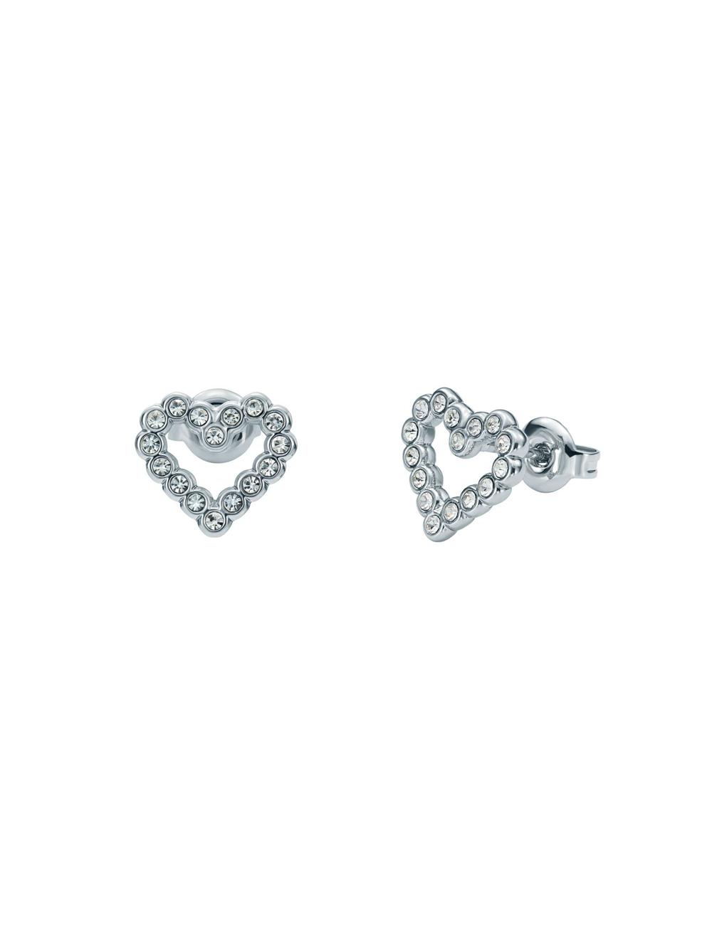 Silver Ted Baker AMORINA - Crystal Open Heart Stud Women Earrings | Canada  OXD-803245