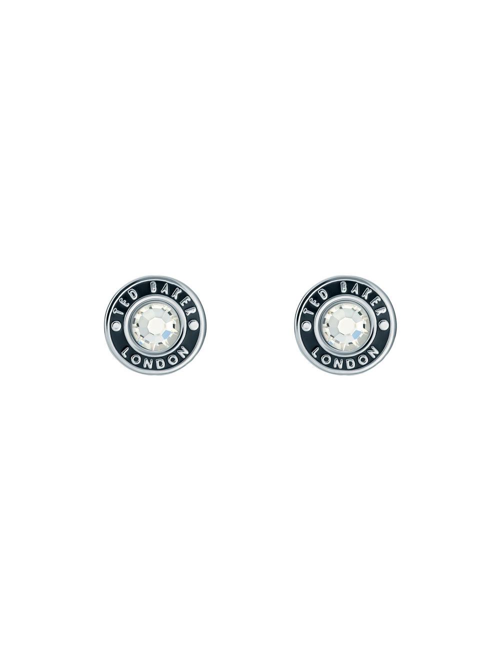 Silver Ted Baker CHERELLE - Branded Crystal Button Stud Women Earrings | Canada  BFT-041698