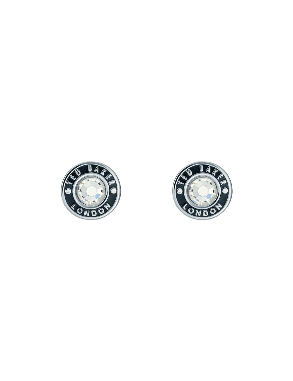 Silver Ted Baker CHERELLE - Branded Crystal Button Stud Women Earrings | Canada  BFT-041698