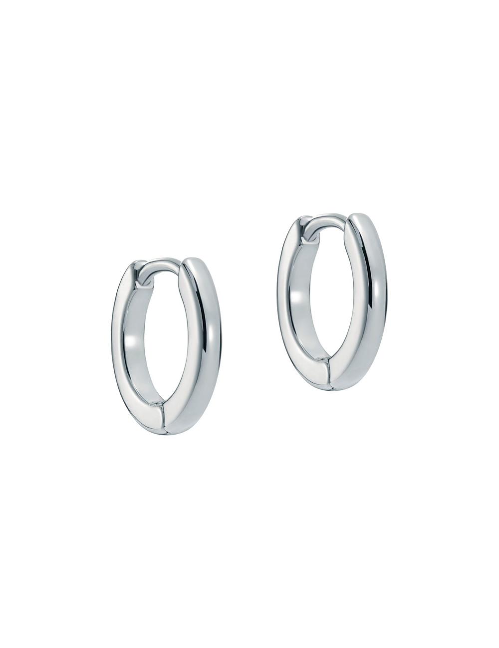 Silver Ted Baker CRISLIE - Engraved Logo Small Hoop Women Earrings | Canada  ZMS-753980