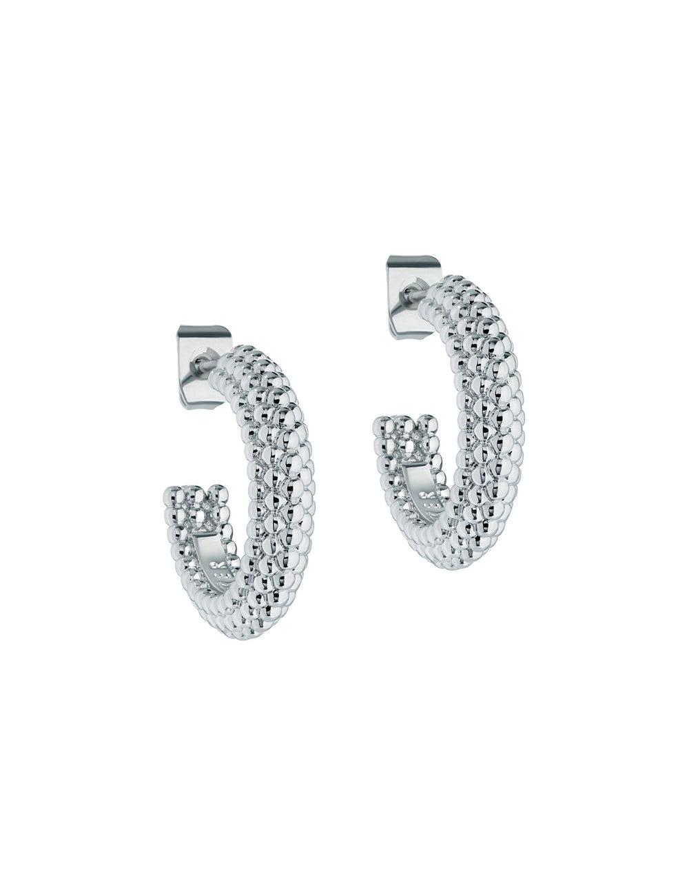 Silver Ted Baker DOTETTA - Dotted Texture Hoop Women Earrings | Canada  TYE-680924
