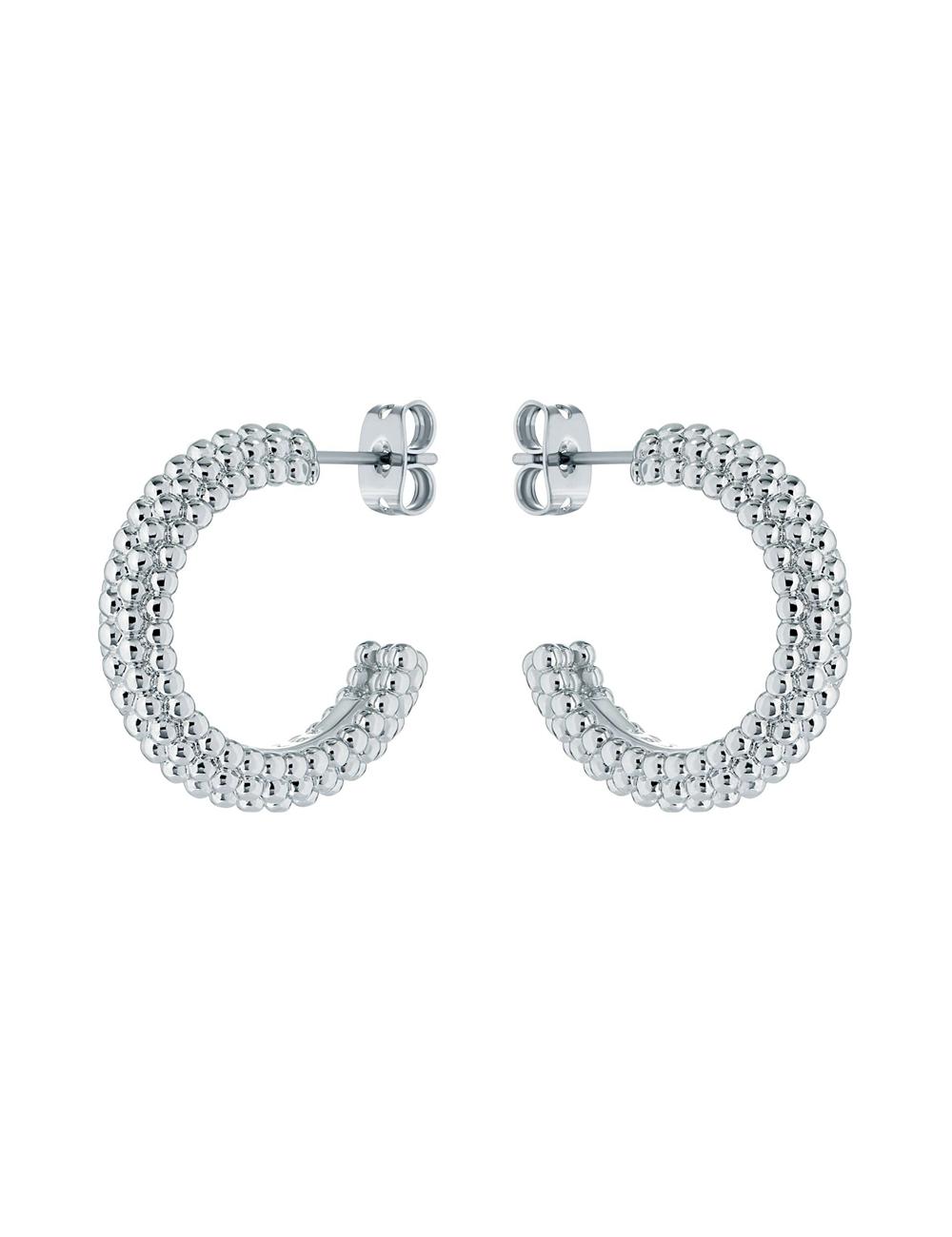 Silver Ted Baker DOTETTA - Dotted Texture Hoop Women Earrings | Canada  TYE-680924