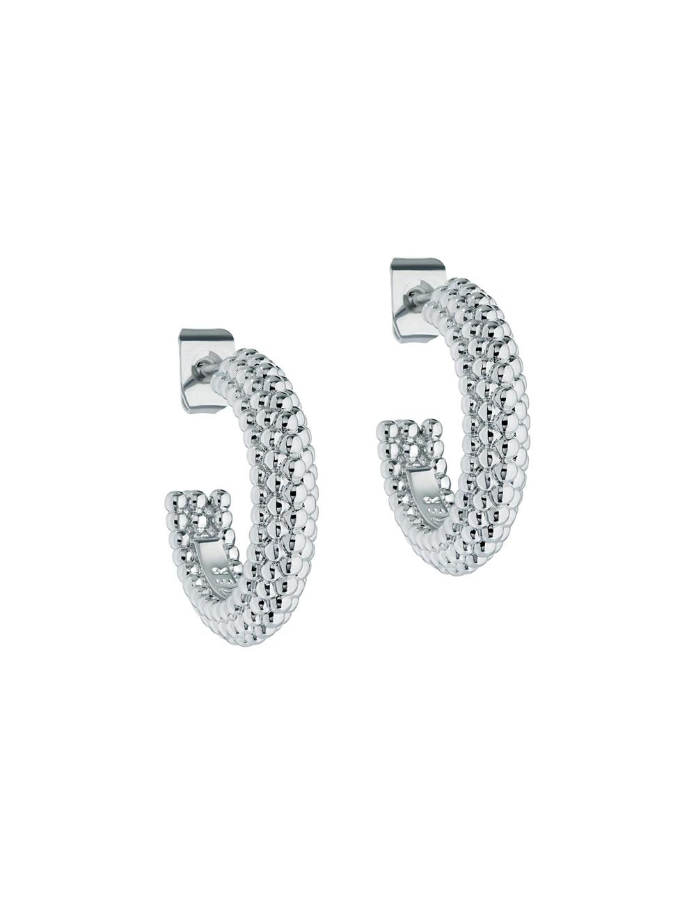 Silver Ted Baker DOTETTA - Dotted Texture Hoop Women Earrings | Canada  TYE-680924