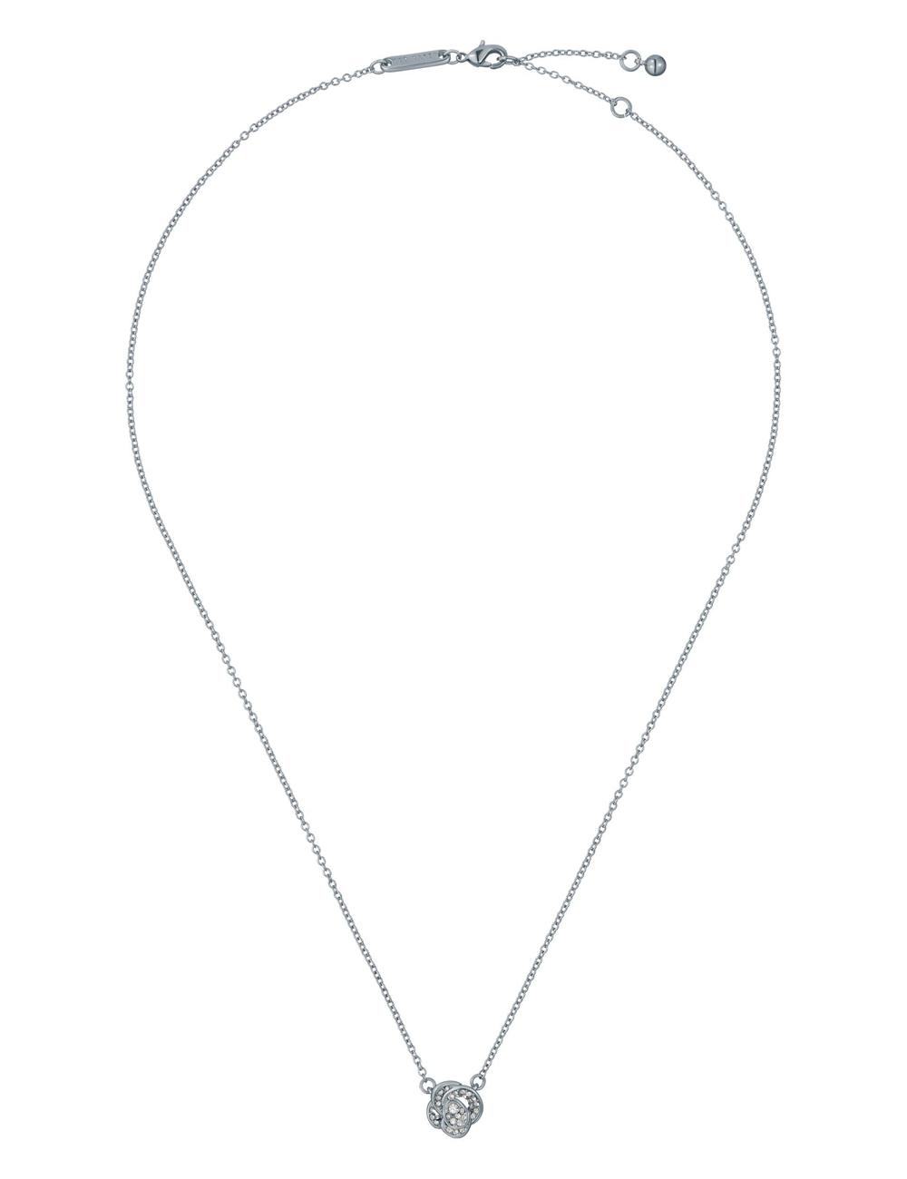 Silver Ted Baker FLORITA - Crystal Flower Pendant Women Necklaces | Canada  JAV-829560