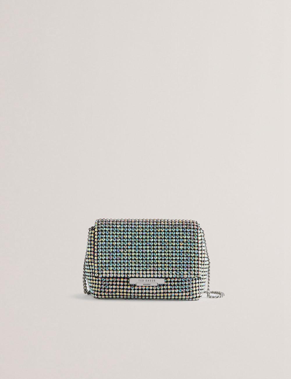 Silver Ted Baker GLITERS - Crystal Embellished Mini Women Crossbody Bags | Canada  WXG-475610