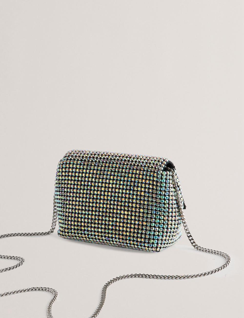 Silver Ted Baker GLITERS - Crystal Embellished Mini Women Crossbody Bags | Canada  WXG-475610