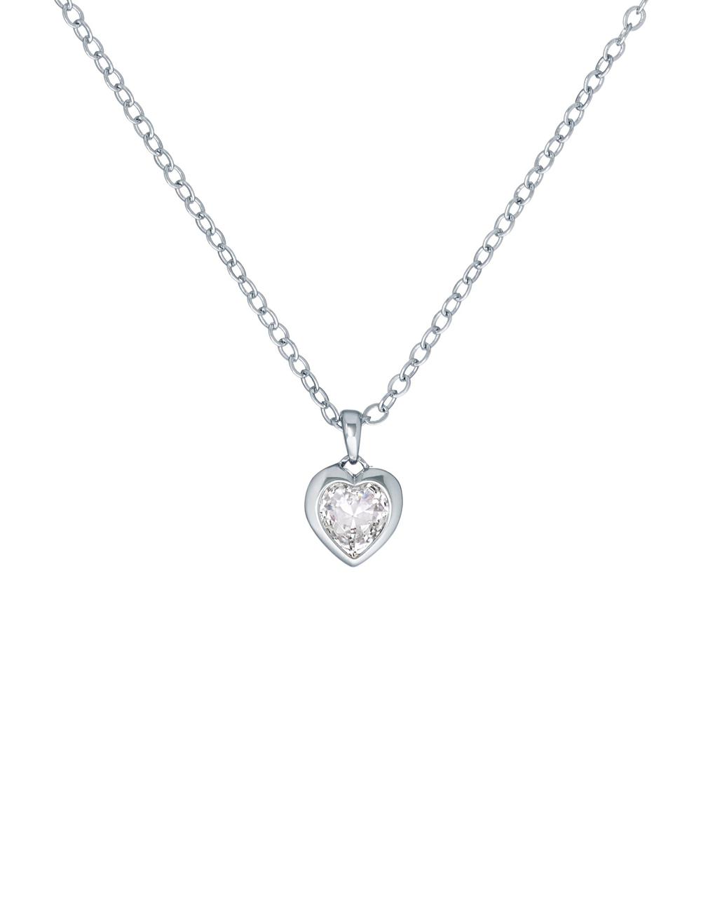 Silver Ted Baker HANNELA - Solitaire Crystal Heart Pendant Women Necklaces | Canada  CAJ-052371