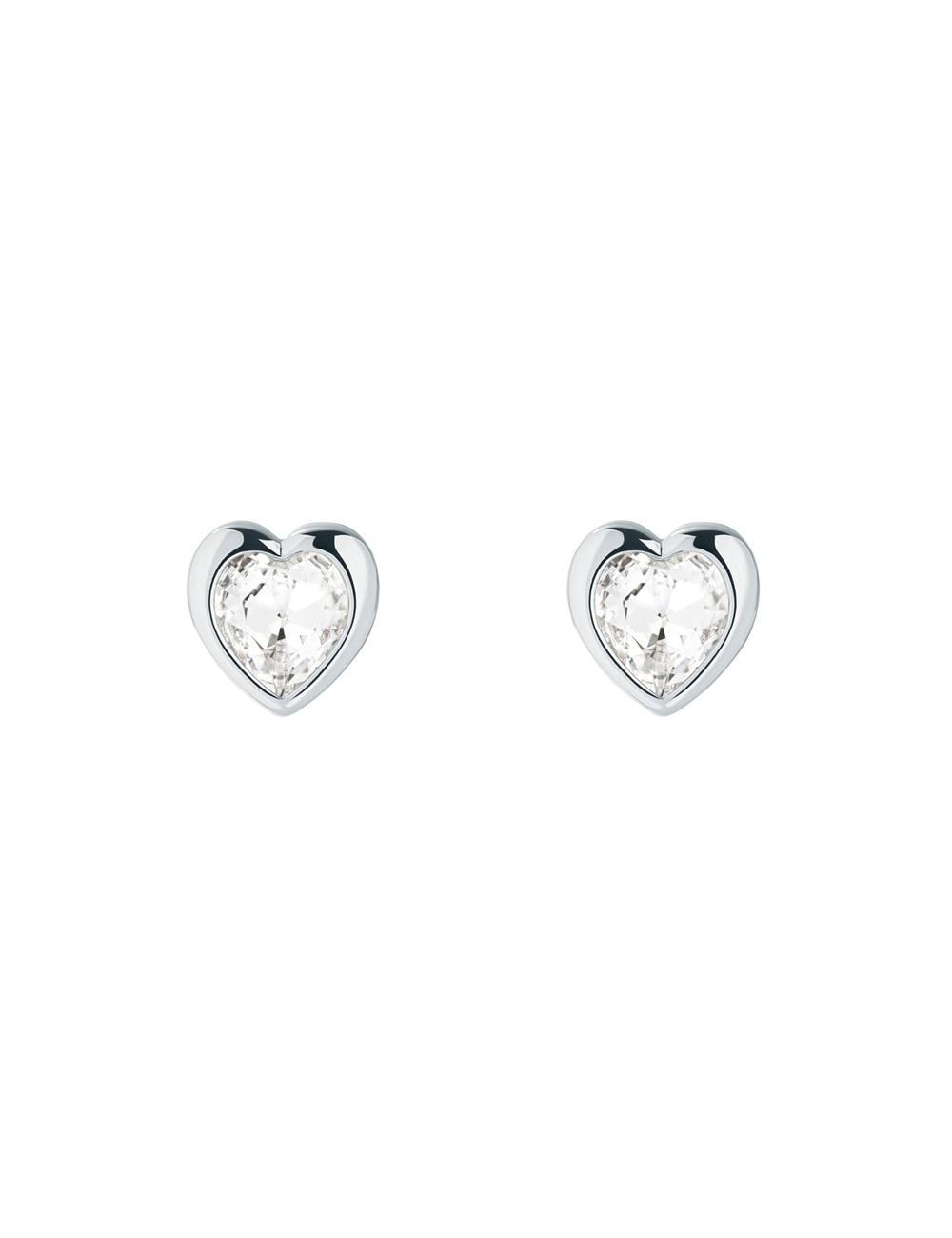 Silver Ted Baker HAN - Solitaire Crystal Heart Stud Women Earrings | Canada  KAH-928067