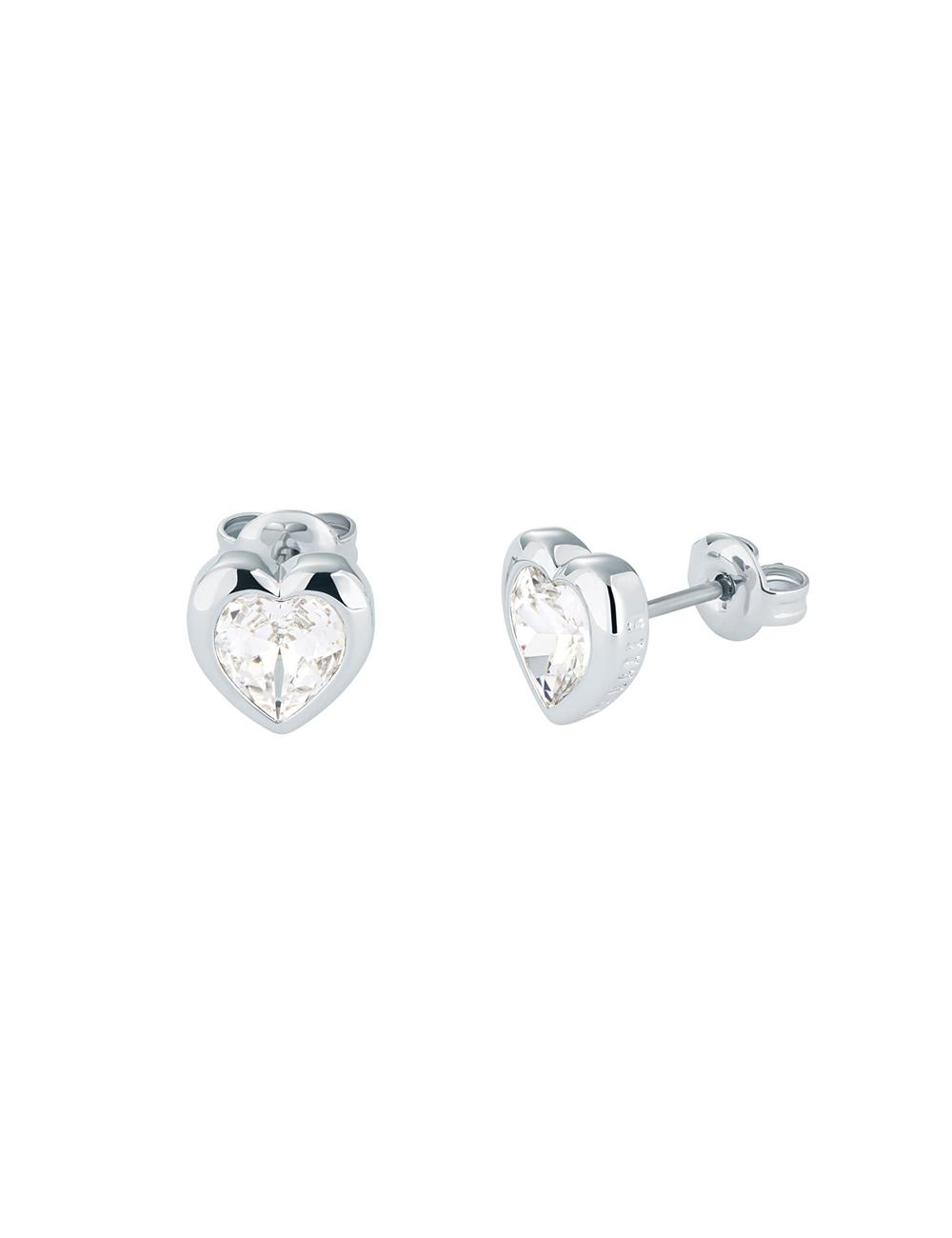 Silver Ted Baker HAN - Solitaire Crystal Heart Stud Women Earrings | Canada  KAH-928067