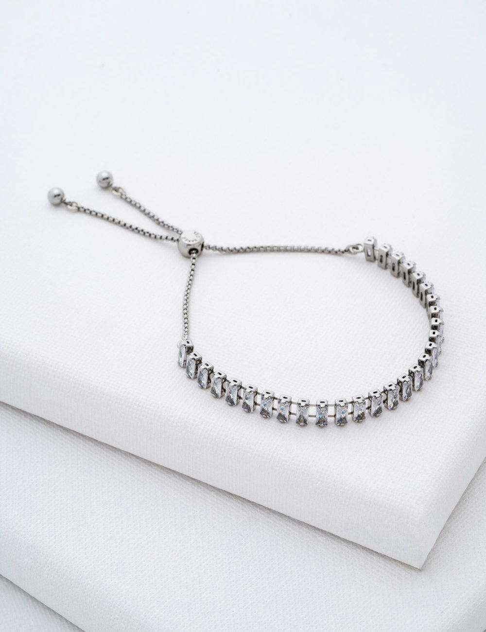 Silver Ted Baker ISABELA - Baguette Crystal Adjustable Women Bracelets | Canada  PKY-682105