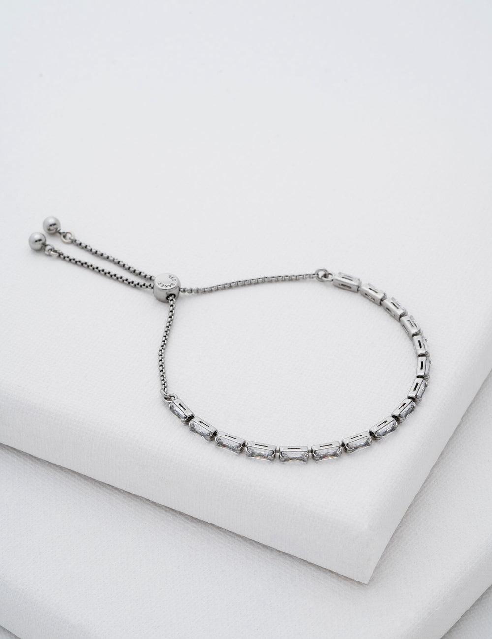 Silver Ted Baker ISELA - Baguette Crystal Slider Tennis Women Bracelets | Canada  FIG-954826