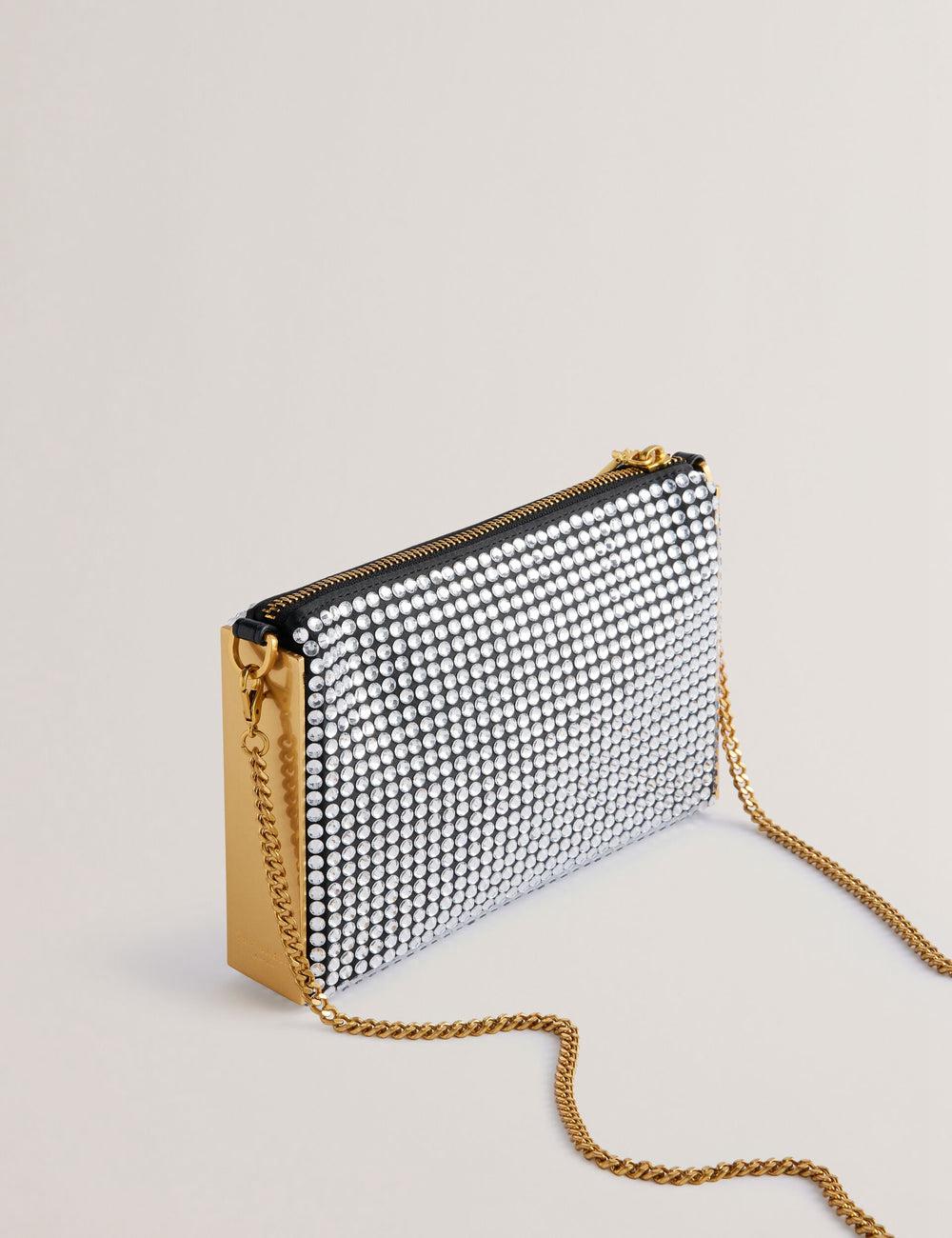 Silver Ted Baker KRIISA - Crystal Hardware Side Clutch Women Clutch Bag | Canada  FGH-796280