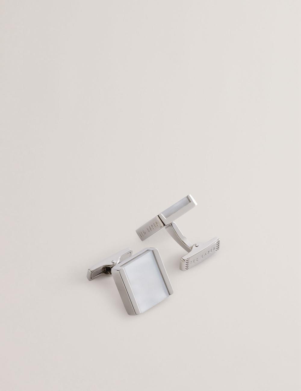 Silver Ted Baker PAYDEN - Pearlescent Stone Square Men Cufflinks | Canada  VFK-804135