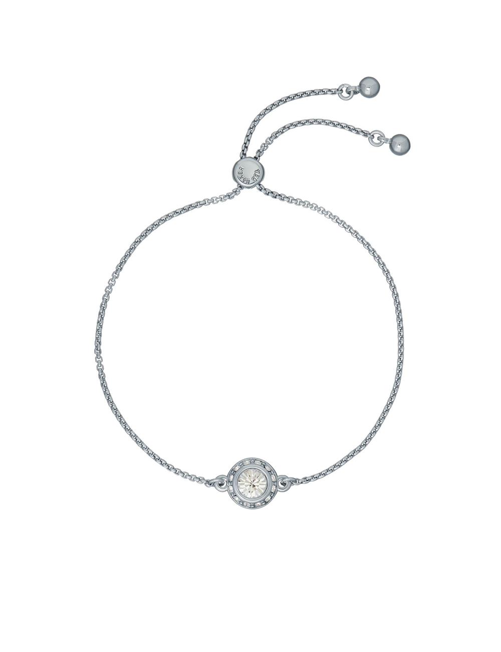 Silver Ted Baker SOLETA - Solitaire Sparkle Crystal Adjustable Women Bracelets | Canada  NQT-541739